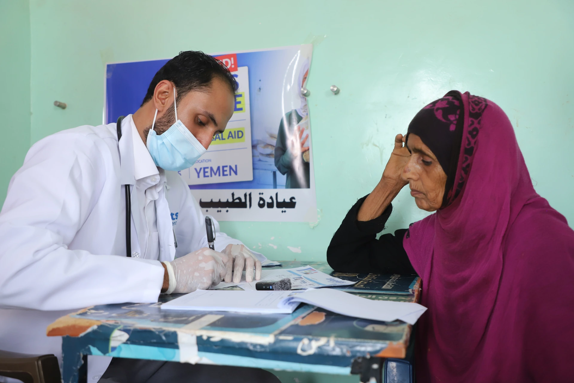 Community member receiving medical care